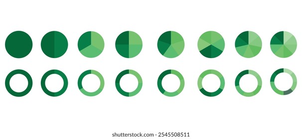 Company business profit pie chart icon. Segmented circles set. 333