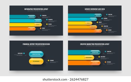 Company Campaign Four Five Two Three Option Infographic Frame Design Vector Illustration Bundle. Digital Introduction 4 5 2 3 Element Diagram Presentation Template Collection.