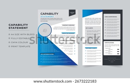 Company Capability Statement Template Design