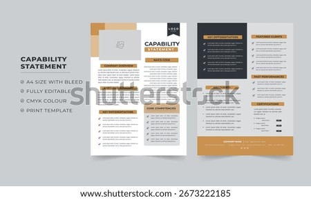 Company Capability Statement Template Design