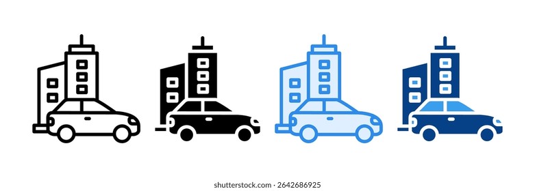 Company Car Icon Set Multiple Style Collection