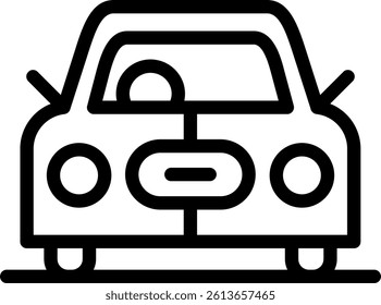 Company Car Line Vector Icon Design