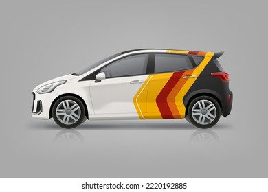 Company Car mockup with Abstract branding graphics. Corporate identity background on corporate Car. Branding vehicle. Editable vector