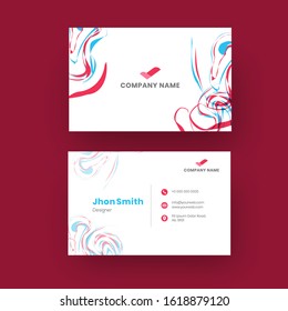 Company card or horizontal template design with splatter wavy paint effect.