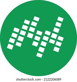 Icono del logotipo de la gráfica de empresa. Diseño de gráfico vectorial en círculo verde.