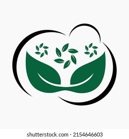 logotipo vectorial de la hoja de círculo de la empresa 