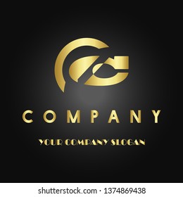 company circle logo design on black background vector