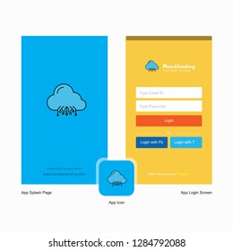 Company Cloud circuit  Splash Screen and Login Page design with Logo template. Mobile Online Business Template
