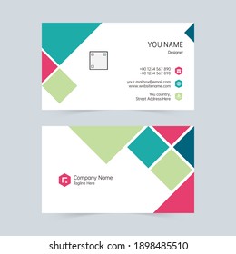 Company color geometric business card