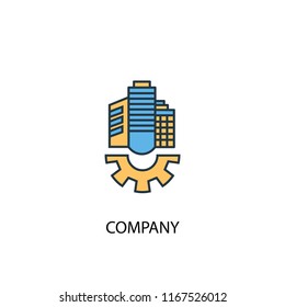 company concept 2 colored line icon. Simple yellow and blue element illustration. company concept outline symbol design from Management set