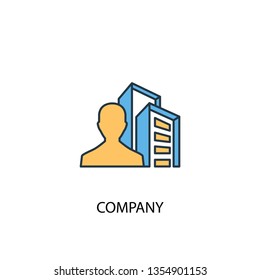 company concept 2 colored line icon. Simple yellow and blue element illustration. company concept outline symbol design