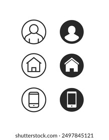 Company Connection business card icon set