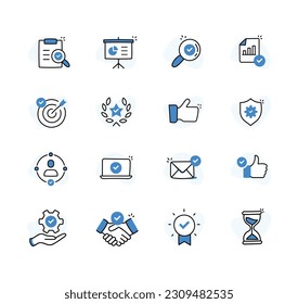 Company Core Value Icons - A Set of High-Quality Hand drawn Style Icons. Integrity, Vision, Growth, Teamwork, Quality, Ideas, Commitment, and more.