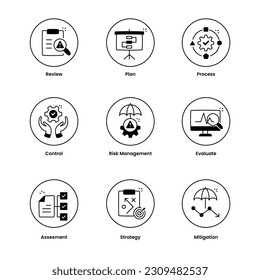 Company Core Value Icons - A Set of High-Quality Hand drawn Style Icons. Integrity, Vision, Growth, Teamwork, Quality, Ideas, Commitment, and more.