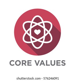 Company Core Values Outline Icons for Websites or Infographics