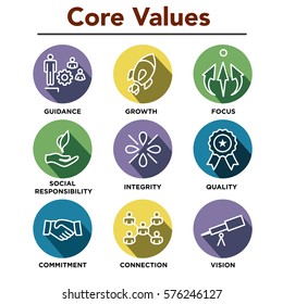 Company Core Values Outline Icons Websites Stock Vector (Royalty Free ...