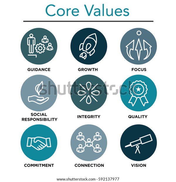 Company Core Values Outline Icons Websites Stock Vector (Royalty Free ...