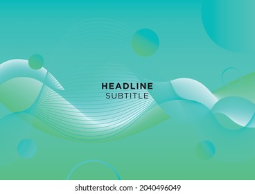 
Company Corporate pattern template in Green color. Business presentation vector horizontal orientation front-page mock-up. Abstract geometric illustration design layout