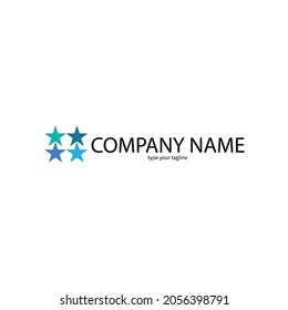 logotipo de vector creativo de empresa de 4 estrellas