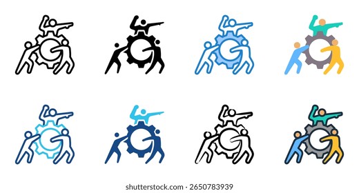 Company culture icon set multiple style collection 
