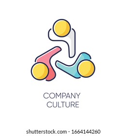 Company Culture RGB Color Icon. Internal Corporate Ideology, Professional Business Ethics, Official Office Policy. Staff Togetherness, Personnel Communication. Isolated Vector Illustration