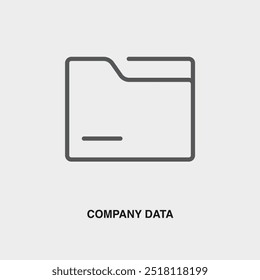 Company Data thin line icon or logo. Symbol or sign on business management theme. Vector line illustration.