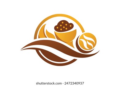 a company dedicated to offering catering services and event organization. Warm colors such as shades of gold and brown, which evoke honey and cookies vector art illustration  