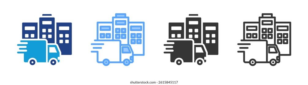 Company Delivers icon set multiple style collection