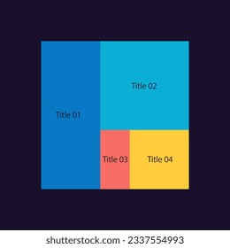 Company departments structure tree map infographic chart design template. Editable infochart with structured rectangle graphs. Visual data presentation. Myriad Pro-Regular font used