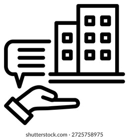 Descripción de la empresa Icon Line Ilustración vectorial