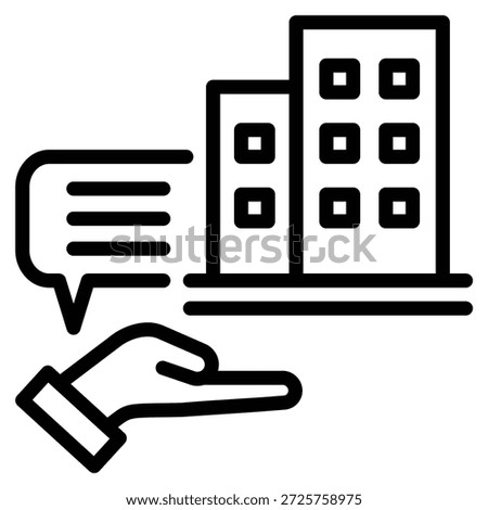 Company Description Icon Line Vector Illustration