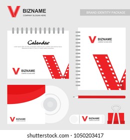 Company design calender, dairy and stationary items vector with 