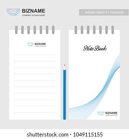 Company design note book with blue theme with water melon logo