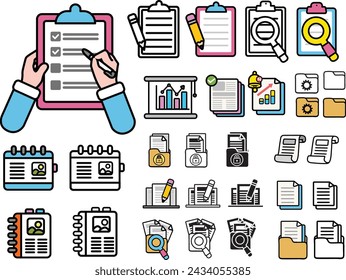 Company Document Illustration - Line Icon