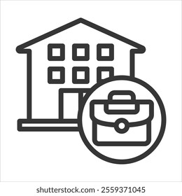 Company Dormitory Outline Icon Vector Illustration