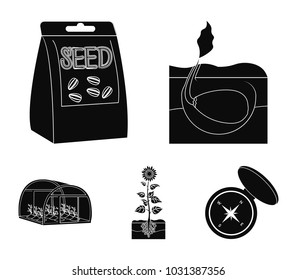 Company, ecology, and other web icon in black style. Husks, fines, garden icons in set collection.