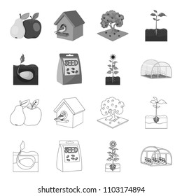 Company, ecology, and other web icon in outline,monochrome style. Husks, fines, garden icons in set collection.