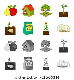 Company, ecology, and other web icon in cartoon,monochrome style. Husks, fines, garden icons in set collection.