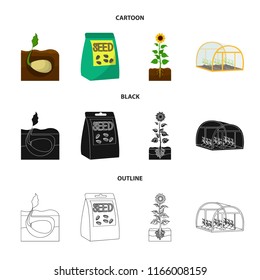 Company, ecology, and other web icon in cartoon,black,outline style. Husks, fines, garden icons in set collection.