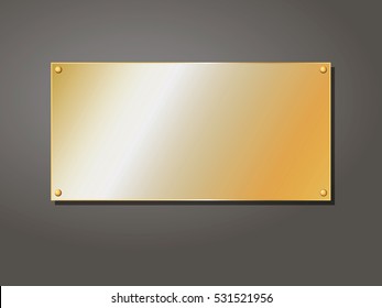 Company editable gold plate attached with rivets