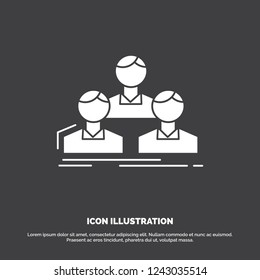 Company, employee, group, people, team Icon. glyph vector symbol for UI and UX, website or mobile application