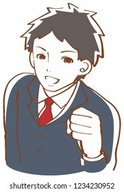 Company employee Guts pose Men illustration