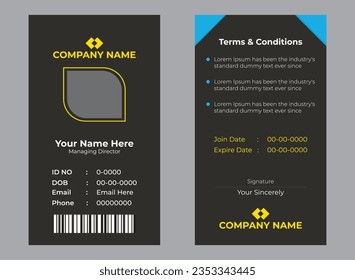  Company employee id card Design template