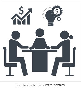 Company executive made business strategy concept icon design stock illustration