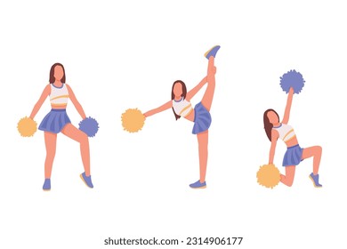 Cheerleading And Sport Concept Supporter Pompon Dancer Vector