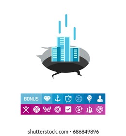 Company in Financial Difficulty Concept Icon