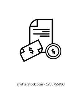company financial note line art icon, simple pictogram symbol