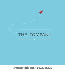 The company flat icon logo design for business concept, the paper plane flying out, sign of freedom.