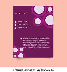 A company flyer design featuring violet shades exudes elegance."
