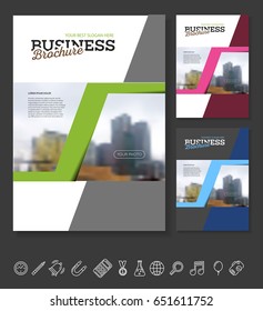 Company flyer vector illustration. Front page and back page template. vector in A4 size